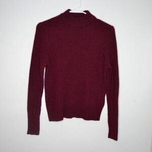 H&M Divided Women's Small Maroon Long Sleeve Cable Knit Sweater